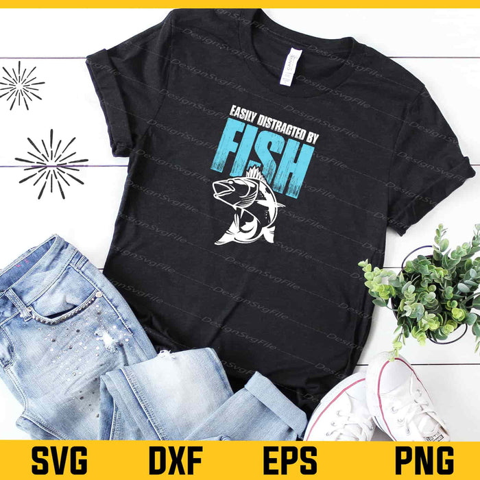 Easily Distracted by Fish Svg Cutting Printable File  - Premium Cutting Files in SVG, PNG & EPS Formats - Premium SVG Cutting Files for Crafts