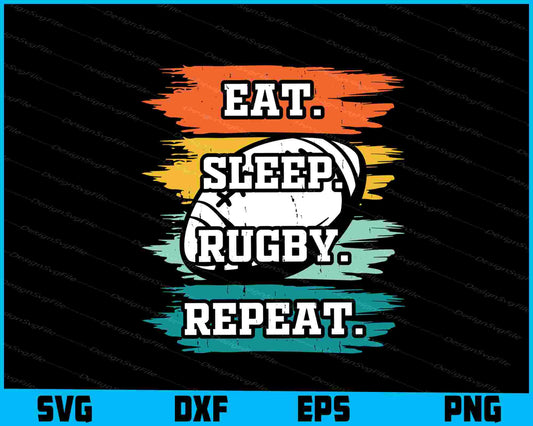 Eat. Sleep. Rugby. Repeat. Retro Vintage