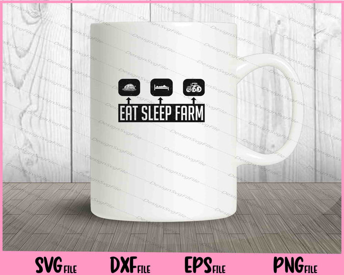 Collection of farm-themed designs with text and icons on a white background