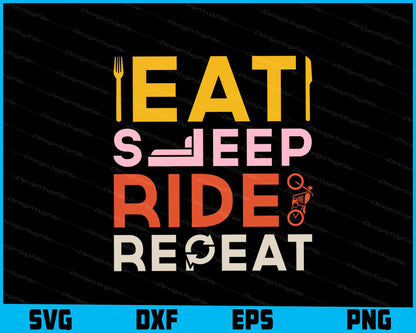 Eat Sleep Ride Repeat Vintage