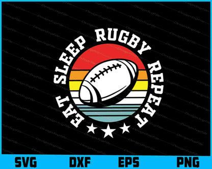 Eat Sleep Rugby Repeat Vintage