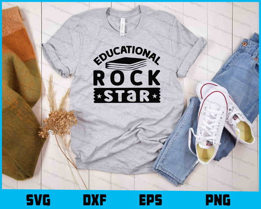 Educational Rock Star Svg Cutting Printable File  - Premium Cutting Files in SVG, PNG & EPS Formats - Premium SVG Cutting Files for Crafts