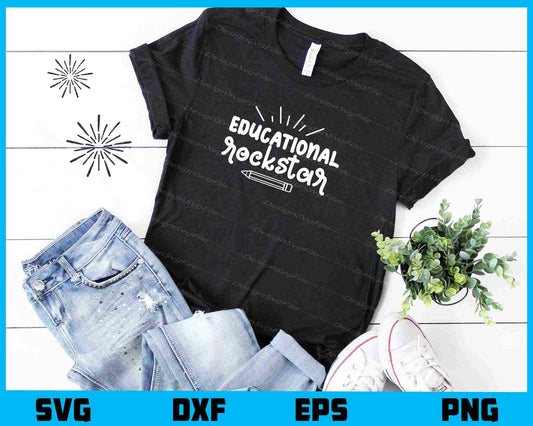 Educational Rockstar Svg Cutting Printable File  - Premium Cutting Files in SVG, PNG & EPS Formats - Premium SVG Cutting Files for Crafts