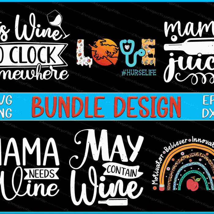Educator Bundle SVG, Wine PNG