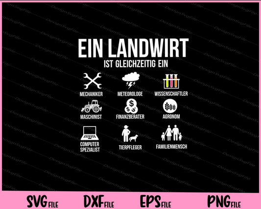 Ein Landwirt Ist Gleichzeitig Ein Svg Cutting Printable Files  - Premium Cutting Files in SVG, PNG & EPS Formats - Premium SVG Cutting Files for Crafts