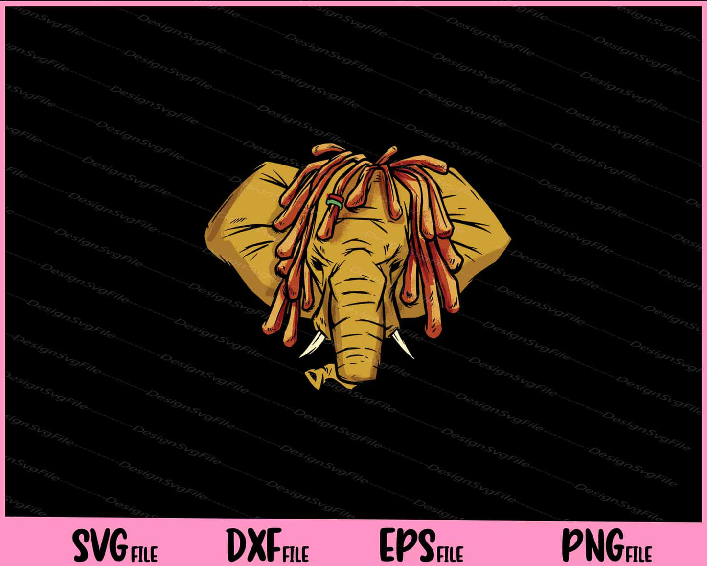 Elephant Animal Dreadlocks Svg Cutting Printable Files  - Premium Cutting Files in SVG, PNG & EPS Formats - Premium SVG Cutting Files for Crafts