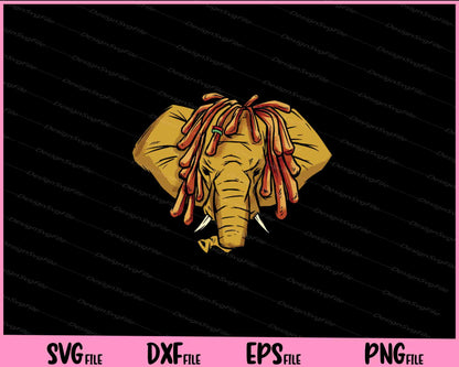 Elephant Animal Dreadlocks Svg Cutting Printable Files  - Premium Cutting Files in SVG, PNG & EPS Formats - Premium SVG Cutting Files for Crafts