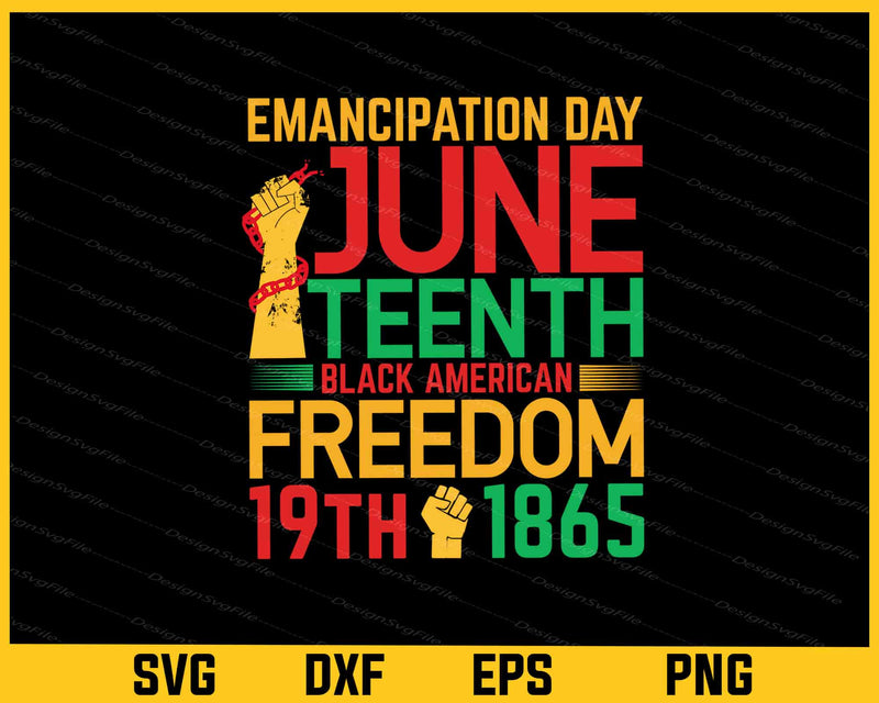 Emancipation Day Juneteenth Black American Svg Cutting Printable File