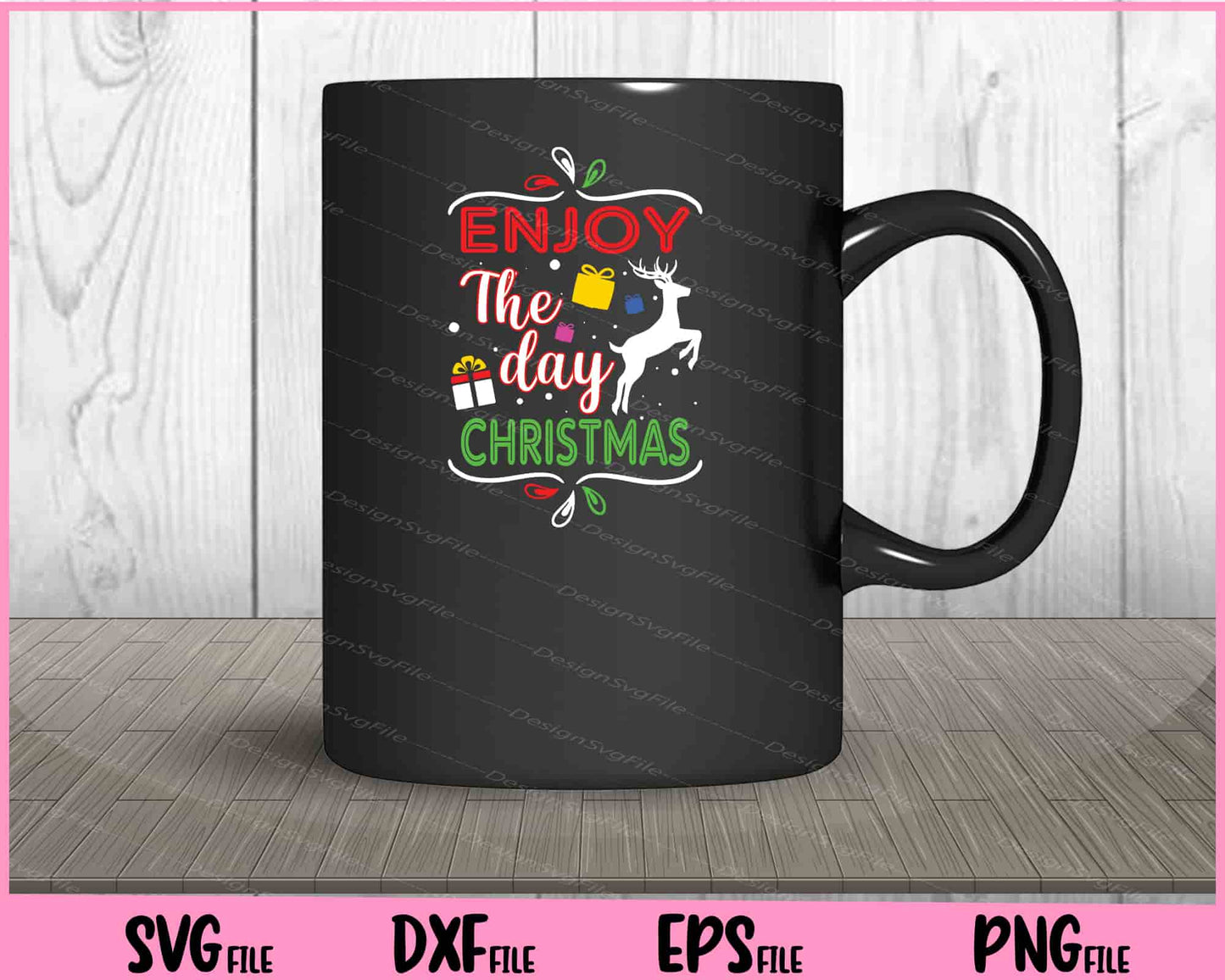 Enjoy The Day Christmas vector Svg Cutting Printable Files  - Premium Cutting Files in SVG, PNG & EPS Formats - Premium SVG Cutting Files for Crafts