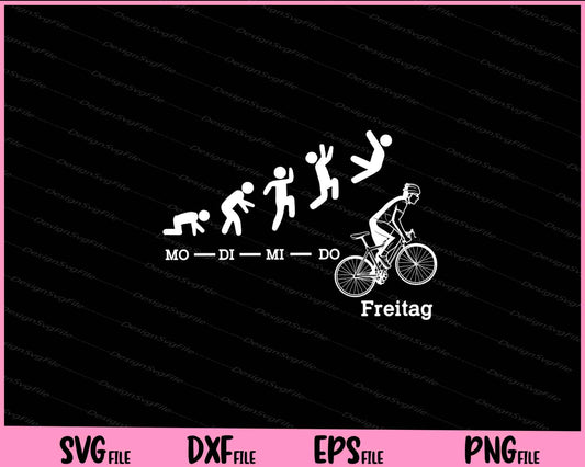 Fahrradfahren Freitag Wochenende Svg Cutting Printable Files  - Premium Cutting Files in SVG, PNG & EPS Formats - Premium SVG Cutting Files for Crafts