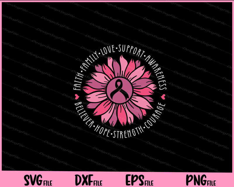 Faith Family Love Awareness Sunflower Svg Cutting Printable Files  - Premium Cutting Files in SVG, PNG & EPS Formats - Premium SVG Cutting Files for Crafts
