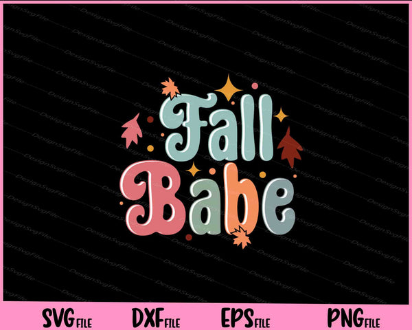 Fall Babe Retro Vintage Groovy Autumn svg