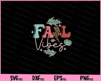 Fall Vibes Retro Autumn Pumpkin Svg Cutting Printable Files  - Premium Cutting Files in SVG, PNG & EPS Formats - Premium SVG Cutting Files for Crafts