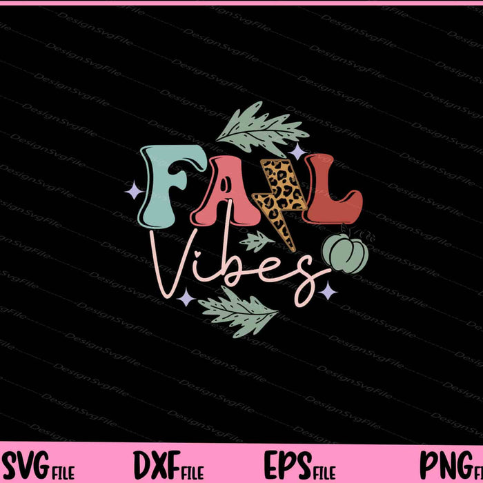 Fall Vibes Retro Autumn Pumpkin Svg Cutting Printable Files  - Premium Cutting Files in SVG, PNG & EPS Formats - Premium SVG Cutting Files for Crafts
