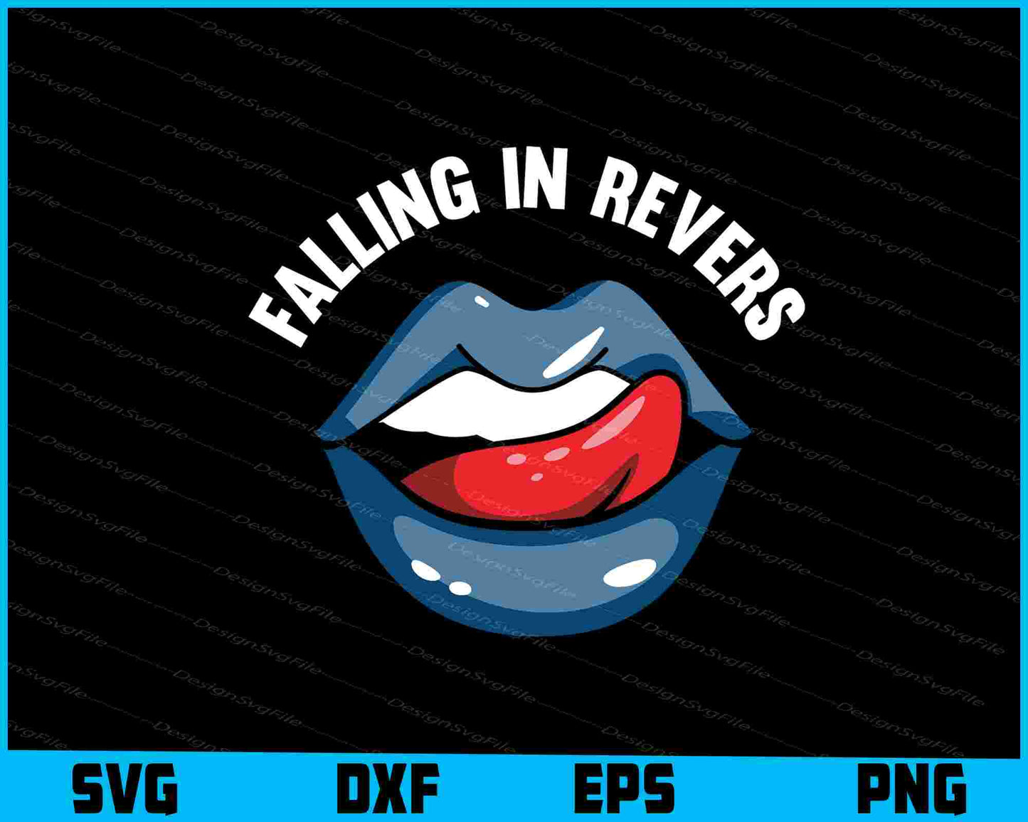 Falling In Reverse Lips SVG PNG Printable File  - Premium Cutting Files in SVG, PNG & EPS Formats - Premium SVG Cutting Files for Crafts