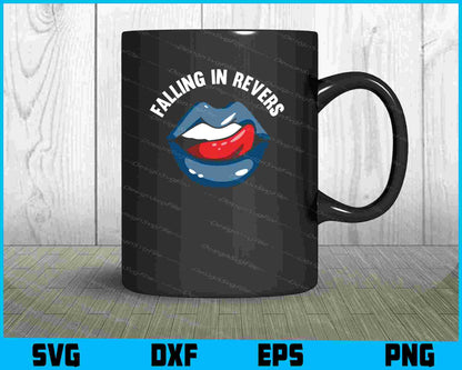 Falling In Reverse Lips SVG PNG Printable File  - Premium Cutting Files in SVG, PNG & EPS Formats - Premium SVG Cutting Files for Crafts