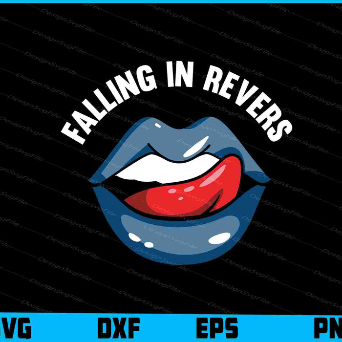 Falling In Reverse Lips SVG PNG Printable File  - Premium Cutting Files in SVG, PNG & EPS Formats - Premium SVG Cutting Files for Crafts