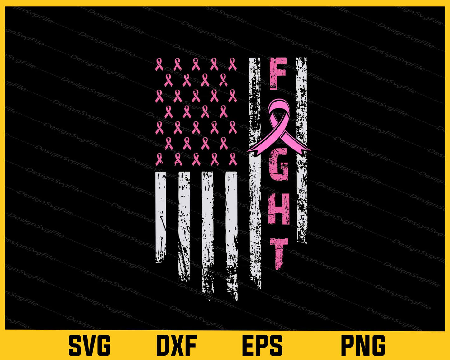 Fight Breast Cancer American Flag Svg Cutting Printable File  - Premium Cutting Files in SVG, PNG & EPS Formats - Premium SVG Cutting Files for Crafts