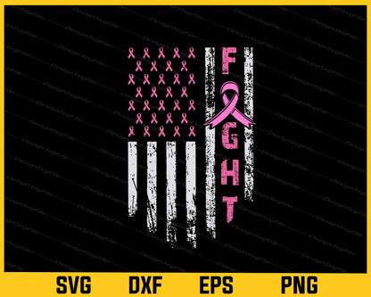 Fight Breast Cancer American Flag Svg Cutting Printable File  - Premium Cutting Files in SVG, PNG & EPS Formats - Premium SVG Cutting Files for Crafts