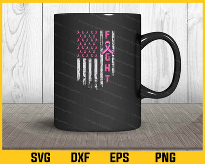 Fight Breast Cancer American Flag Svg Cutting Printable File  - Premium Cutting Files in SVG, PNG & EPS Formats - Premium SVG Cutting Files for Crafts