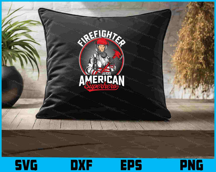 Firefighter American Superhero SVG