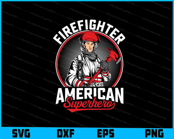 Collection of firefighter-themed designs with text and graphics on a black background.