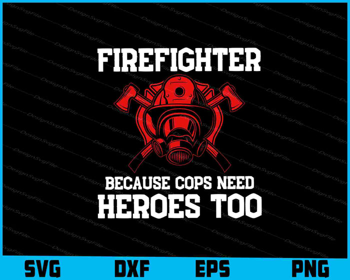 Collection of firefighter-themed designs with text and graphics on a black background.
