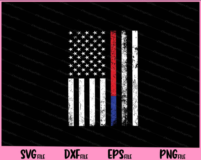 Firefighter Police Officer Red & Blue Line Flag Svg Cutting Printable File  - Premium Cutting Files in SVG, PNG & EPS Formats - Premium SVG Cutting Files for Crafts