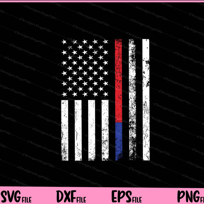 Firefighter Police Officer Red & Blue Line Flag Svg Cutting Printable File  - Premium Cutting Files in SVG, PNG & EPS Formats - Premium SVG Cutting Files for Crafts