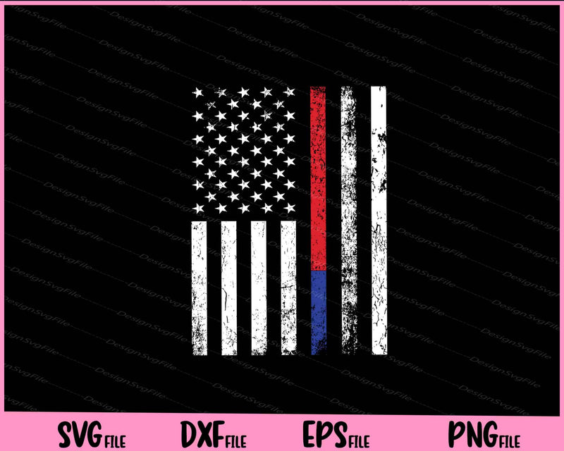Firefighter Police Officer Red & Blue Line Flag Svg Cutting Printable File  - Premium Cutting Files in SVG, PNG & EPS Formats - Premium SVG Cutting Files for Crafts