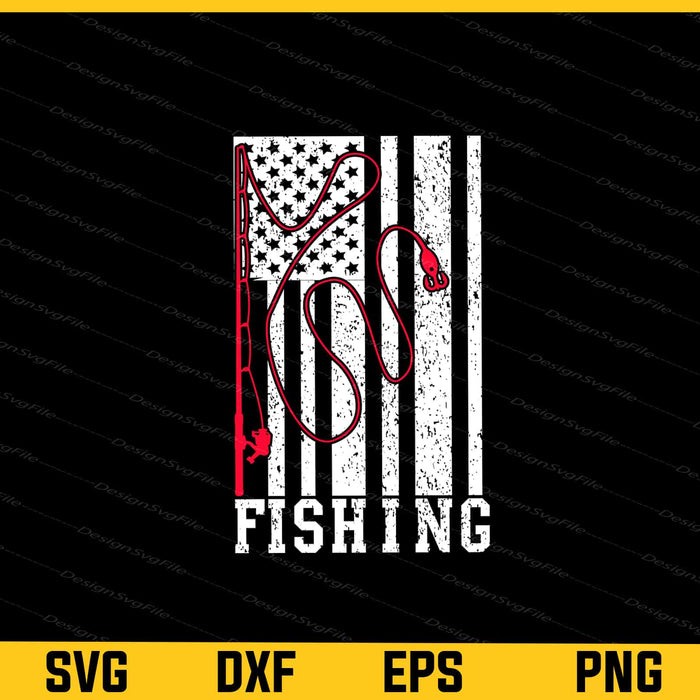 Fishing American Flag Svg Cutting Printable File  - Premium Cutting Files in SVG, PNG & EPS Formats - Premium SVG Cutting Files for Crafts