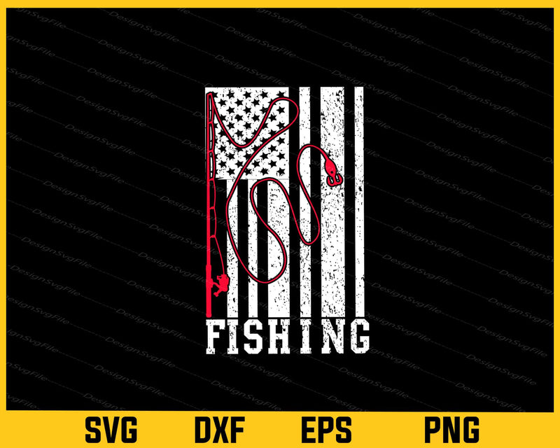 Fishing American Flag Svg Cutting Printable File  - Premium Cutting Files in SVG, PNG & EPS Formats - Premium SVG Cutting Files for Crafts