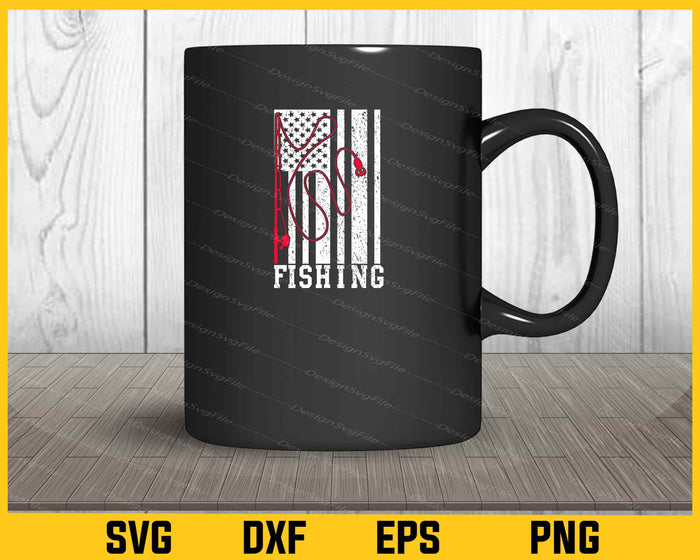 Fishing American Flag Svg Cutting Printable File  - Premium Cutting Files in SVG, PNG & EPS Formats - Premium SVG Cutting Files for Crafts