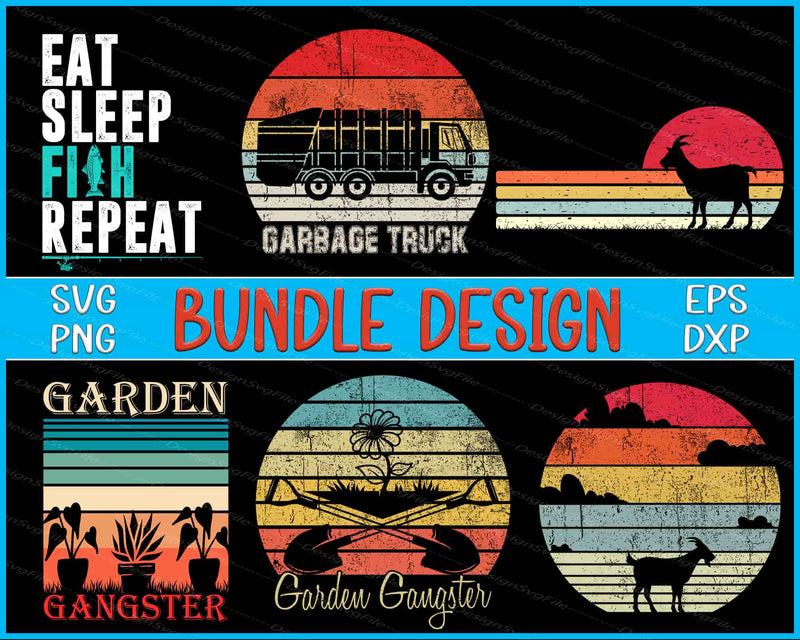 Fishing Bundle SVG, Garden Vintage PNG