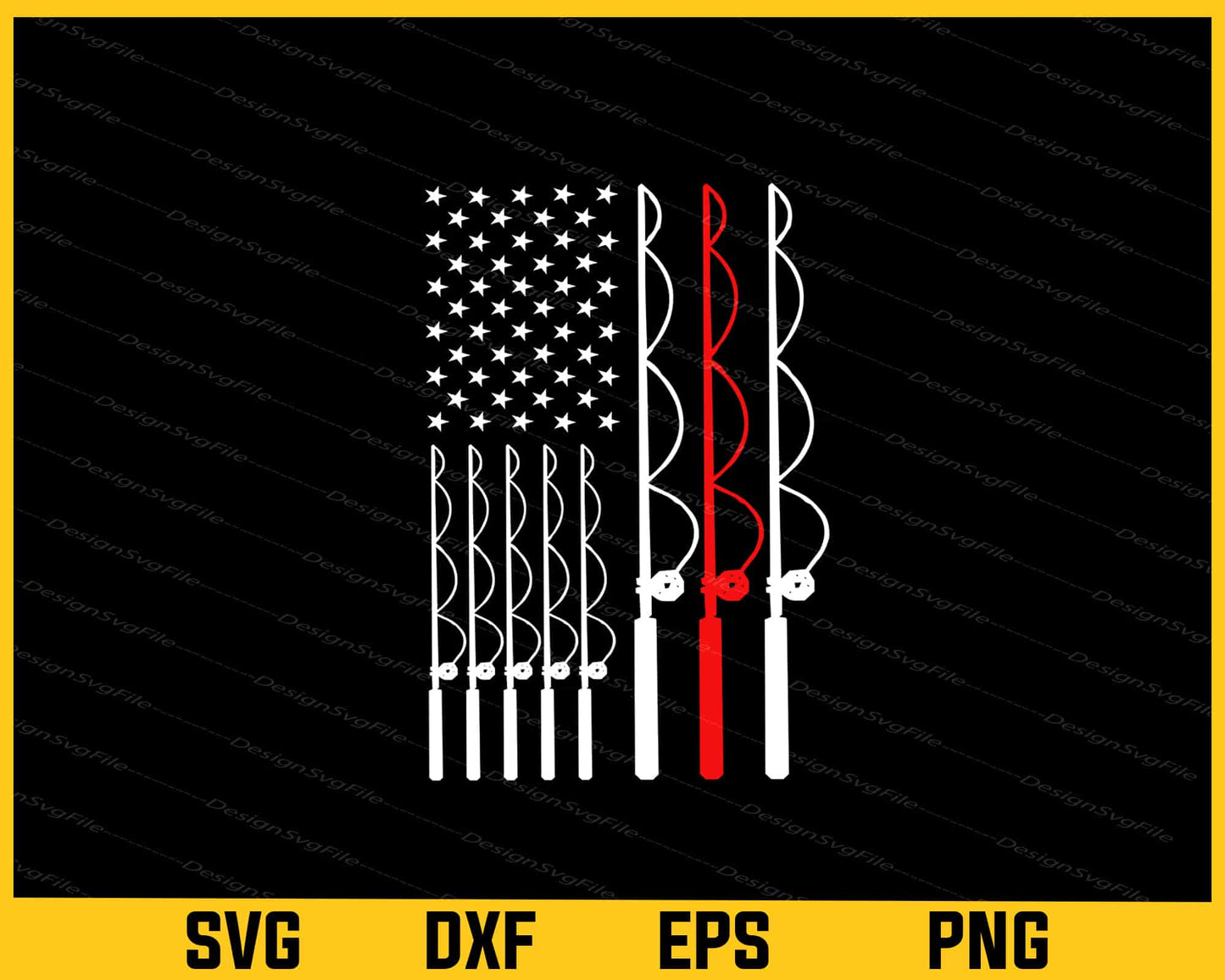 Fishing USA Flag Design Svg Cutting Printable File  - Premium Cutting Files in SVG, PNG & EPS Formats - Premium SVG Cutting Files for Crafts