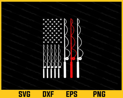 Fishing USA Flag Design Svg Cutting Printable File  - Premium Cutting Files in SVG, PNG & EPS Formats - Premium SVG Cutting Files for Crafts