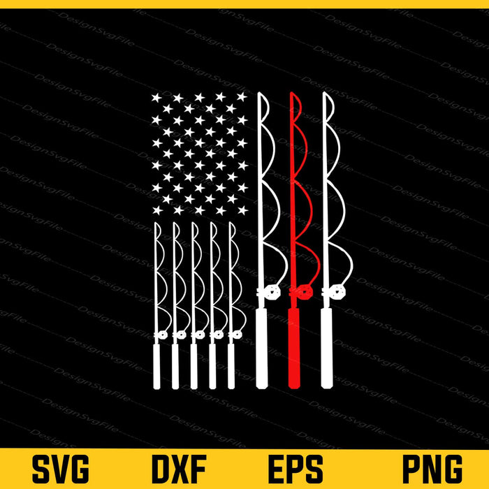 Fishing USA Flag Design Svg Cutting Printable File  - Premium Cutting Files in SVG, PNG & EPS Formats - Premium SVG Cutting Files for Crafts