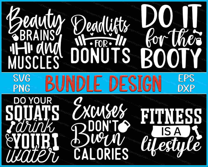 Fitness Bundle SVG Donuts PNG