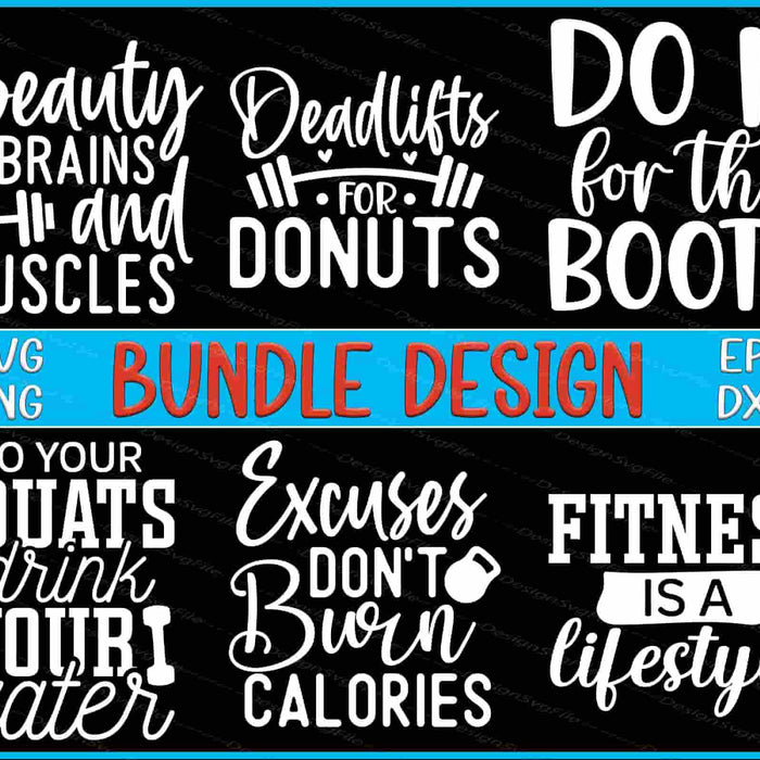 Fitness Bundle SVG Donuts PNG