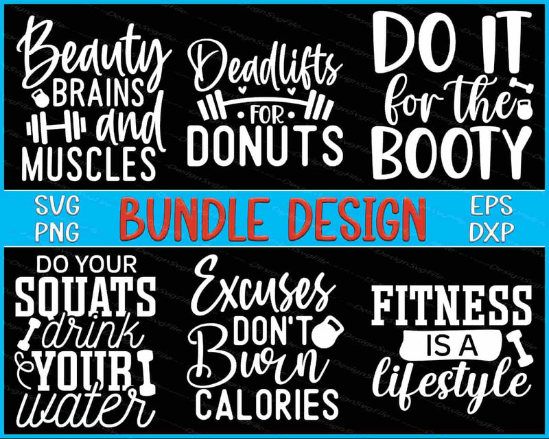 Fitness Bundle SVG Donuts PNG