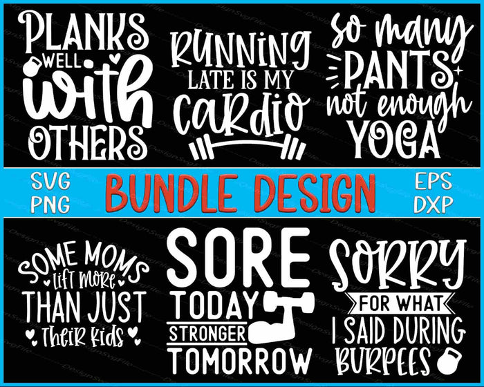 Fitness Bundle SVG Yoga PNG