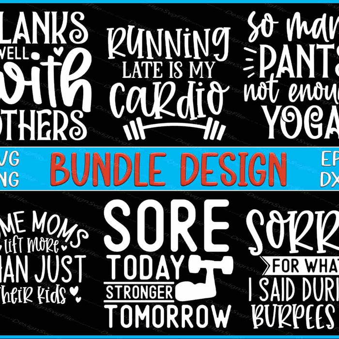 Fitness Bundle SVG Yoga PNG