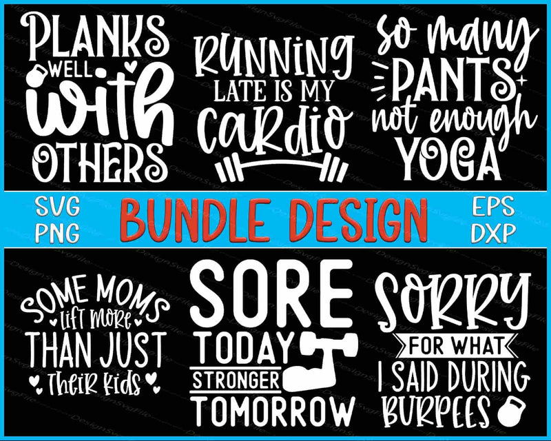 Fitness Bundle SVG Yoga PNG