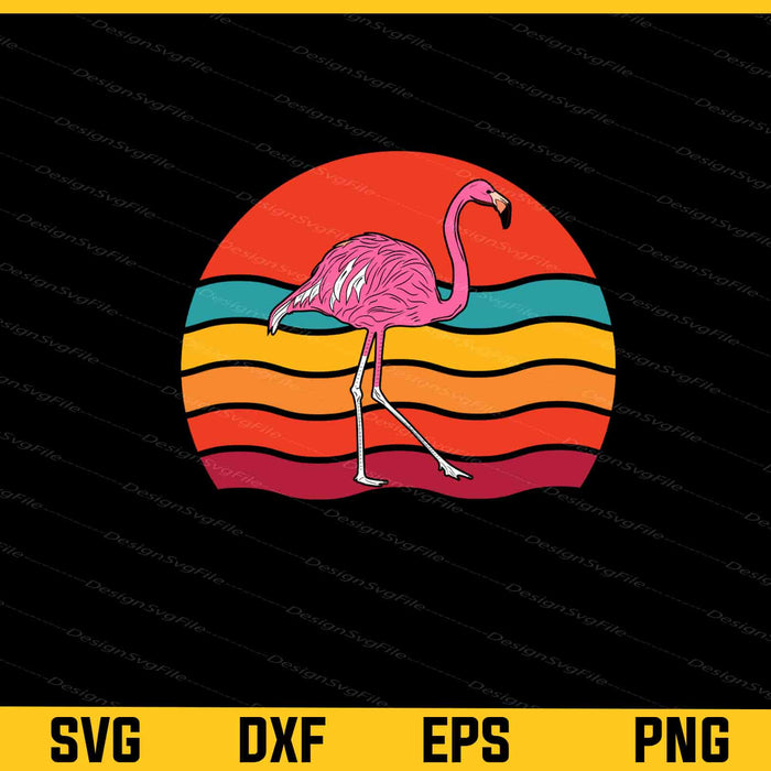 Flamingo Retro Vintage Svg Cutting Printable File  - Premium Cutting Files in SVG, PNG & EPS Formats - Premium SVG Cutting Files for Crafts