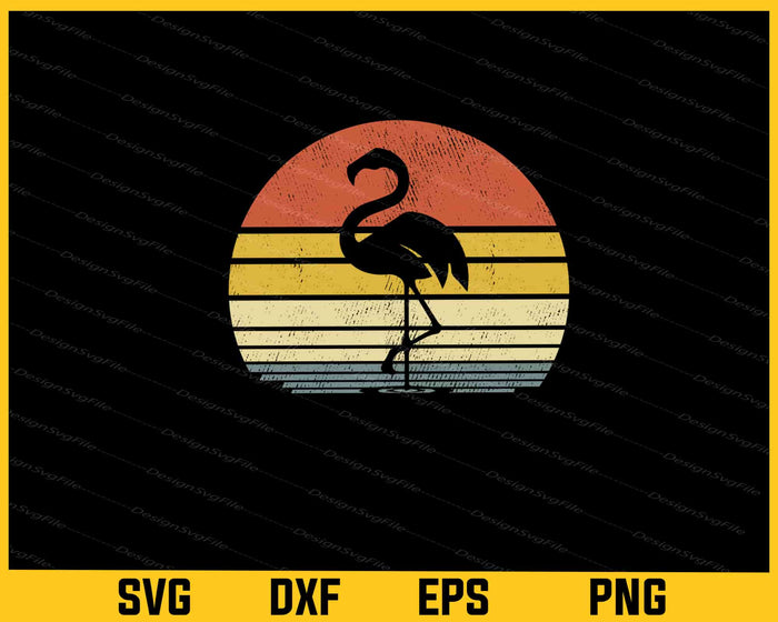 Flamingo Vintage Svg Cutting Printable File  - Premium Cutting Files in SVG, PNG & EPS Formats - Premium SVG Cutting Files for Crafts