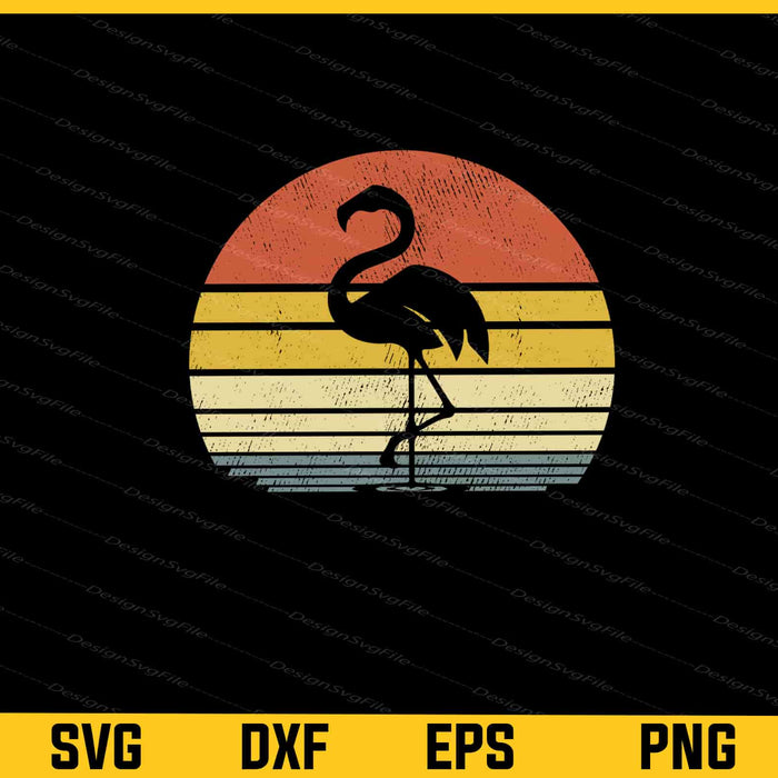 Flamingo Vintage Svg Cutting Printable File  - Premium Cutting Files in SVG, PNG & EPS Formats - Premium SVG Cutting Files for Crafts