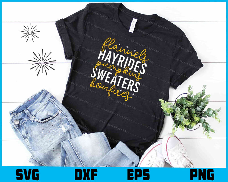 Flannels  Hayrides Pumpkins Sweaters t shirt