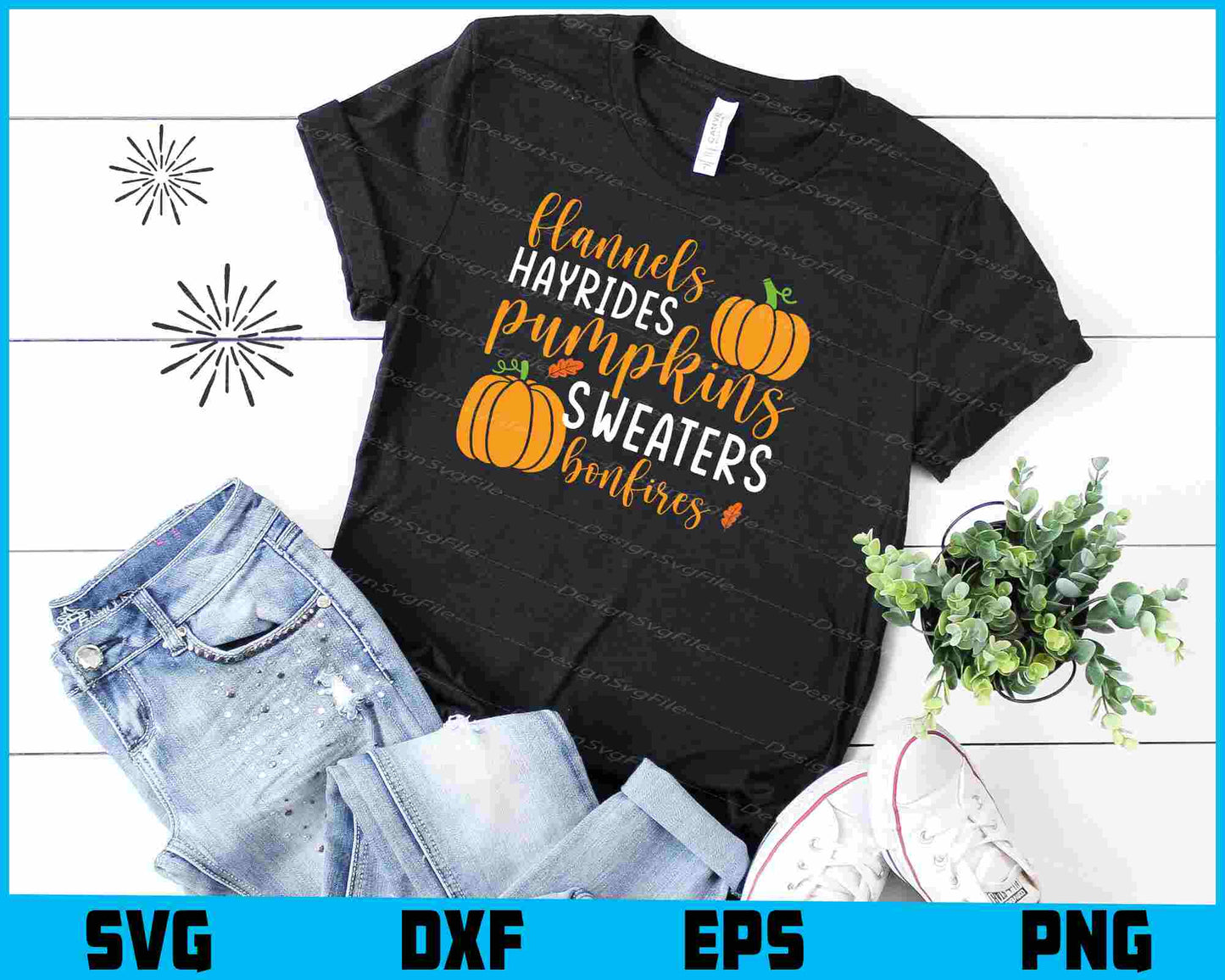 Flannels Hayrides Pumpkins Sweaters SVG PNG Digital Printable File  - Premium Cutting Files in SVG, PNG & EPS Formats - Premium SVG Cutting Files for Crafts