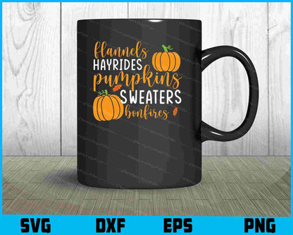 Flannels Hayrides Pumpkins Sweaters SVG PNG Digital Printable File  - Premium Cutting Files in SVG, PNG & EPS Formats - Premium SVG Cutting Files for Crafts