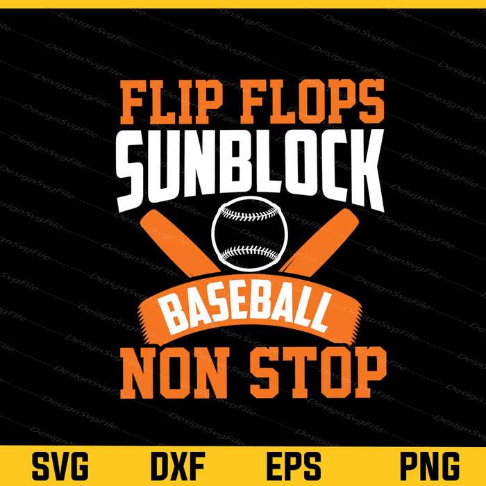 Flip Flops Sun Block Baseball Non Stop Svg Cutting Printable File  - Premium Cutting Files in SVG, PNG & EPS Formats - Premium SVG Cutting Files for Crafts